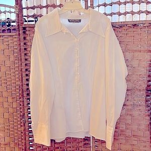 Classic Long Sleeve White Blouse by Ashley Stewart